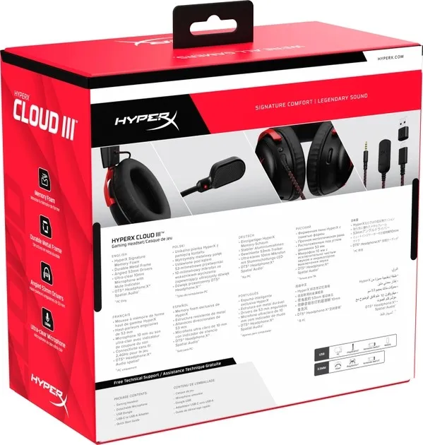 HyperX Cloud III Black/Red (727A9AA) - мініатюра 10