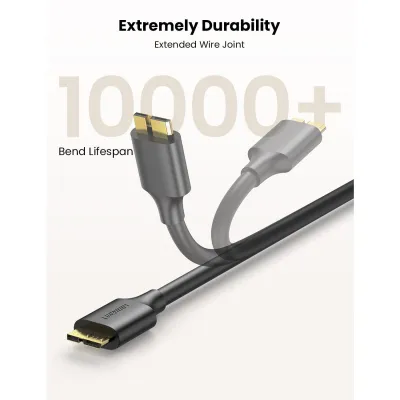 Кабель UGREEN US130 USB 3.0 A Male to Micro USB 3.0 Male Cable 0.5m (Black)(UGR-10840) - мініатюра 6