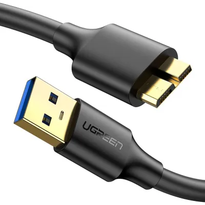 Кабель UGREEN US130 USB 3.0 A Male to Micro USB 3.0 Type B Male Cable 1m (Black) (UGR-10841) - зображення 1