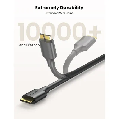 Кабель UGREEN US130 USB 3.0 A Male to Micro USB 3.0 Type B Male Cable 1m (Black) (UGR-10841) - мініатюра 3