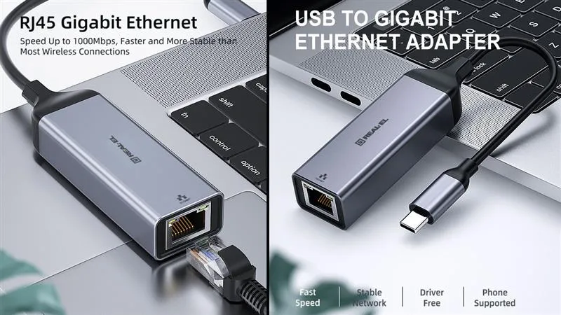 Мережевий адаптер REAL-EL CE-150 USB Type-C - RJ45 (M/F), 0.1 м, Black (EL123110004) - мініатюра 5