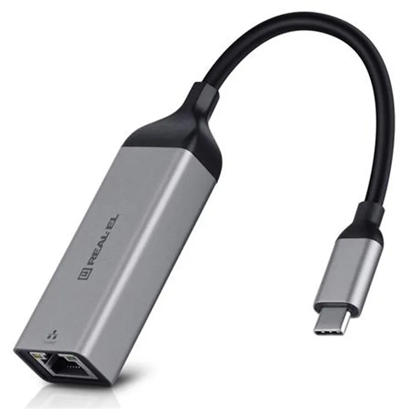 Мережевий адаптер REAL-EL CE-150 USB Type-C - RJ45 (M/F), 0.1 м, Black (EL123110004) - мініатюра 7
