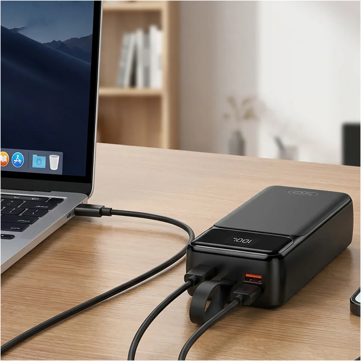 Універсальна мобільна батарея XO PR298 30000mAh Black - мініатюра 2