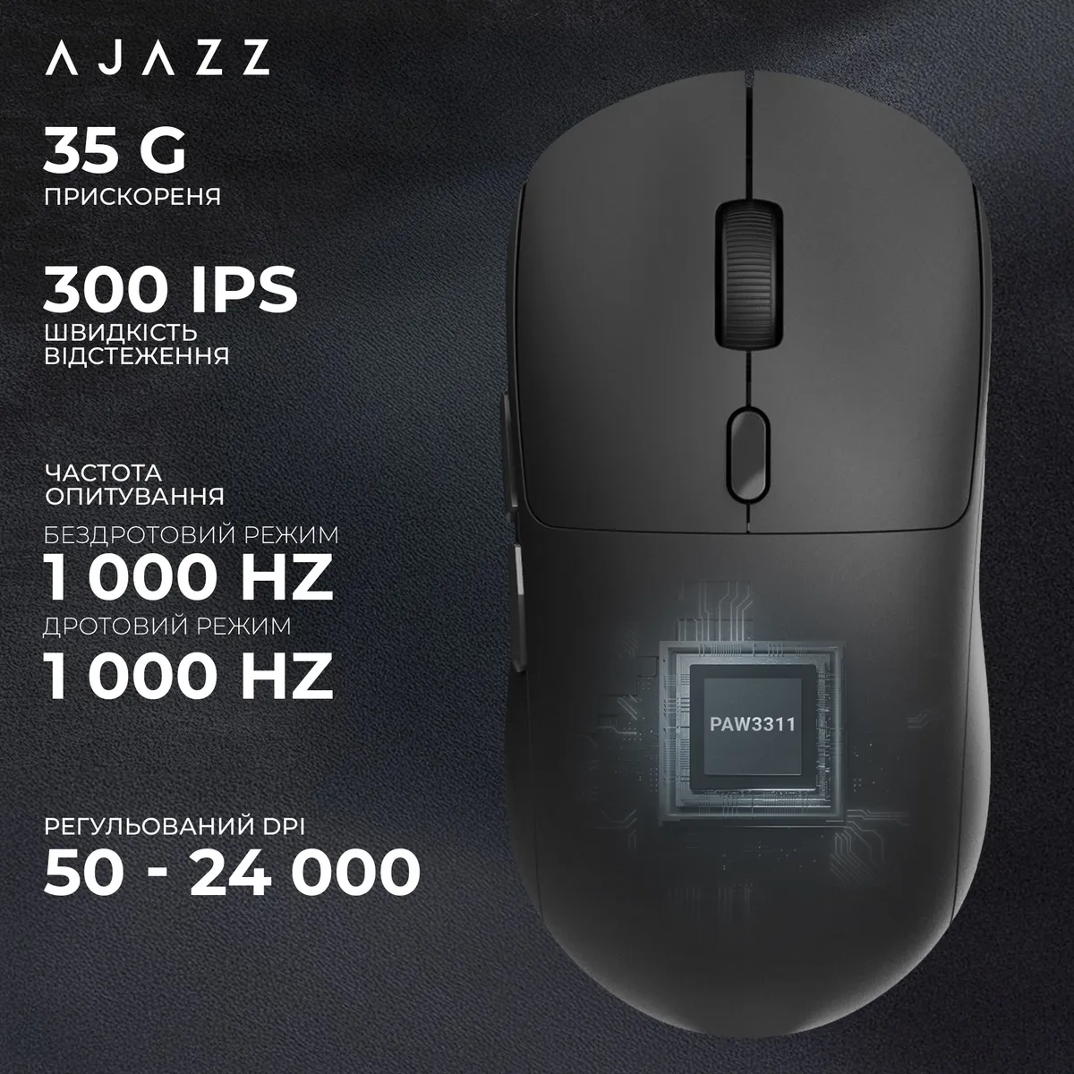 Миша бездротова Ajazz x Nacodex NJ07 MC White (NJ07-MC-W) - мініатюра 12