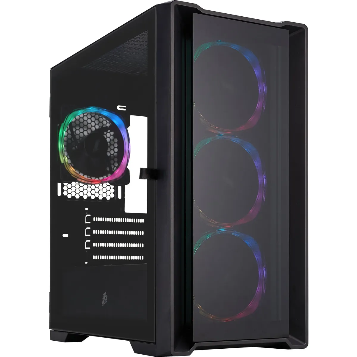 Корпус 1stPlayer T4-G-BK-4FS7 Black - мініатюра 2