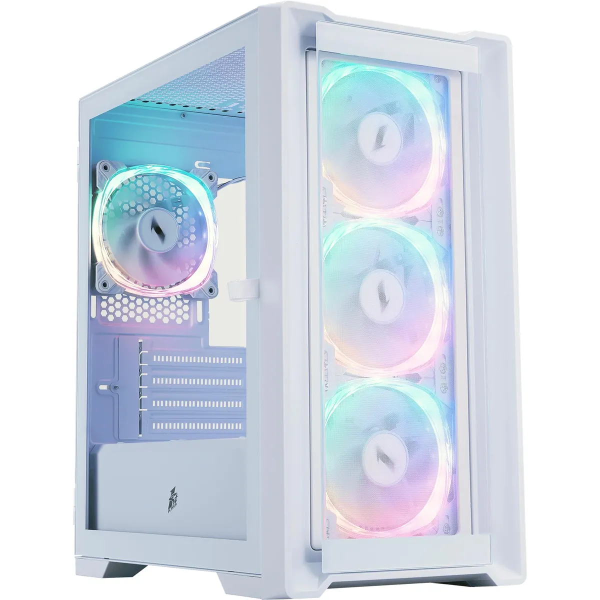 Корпус 1stPlayer T4-G-WH-4FS7-W White - мініатюра 3