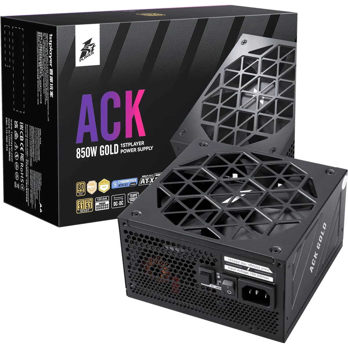 Блок живлення 1stPlayer HA-850BA2 850W (ACK-GLD-850-BK-EU) - мініатюра 2