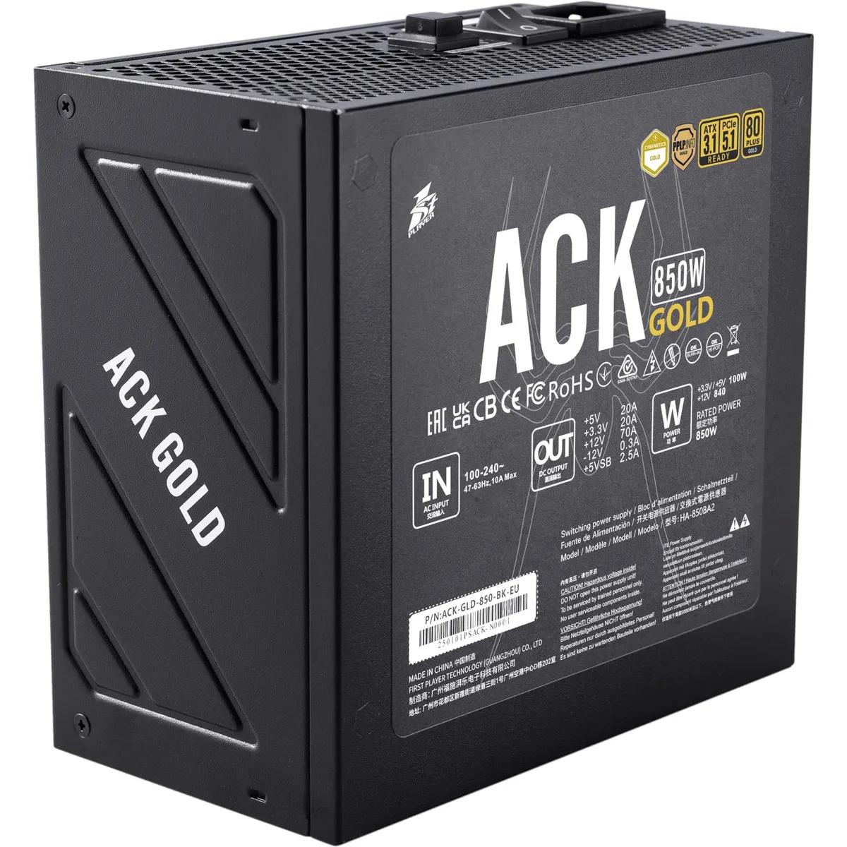 Блок живлення 1stPlayer HA-850BA2 850W (ACK-GLD-850-BK-EU) - мініатюра 4