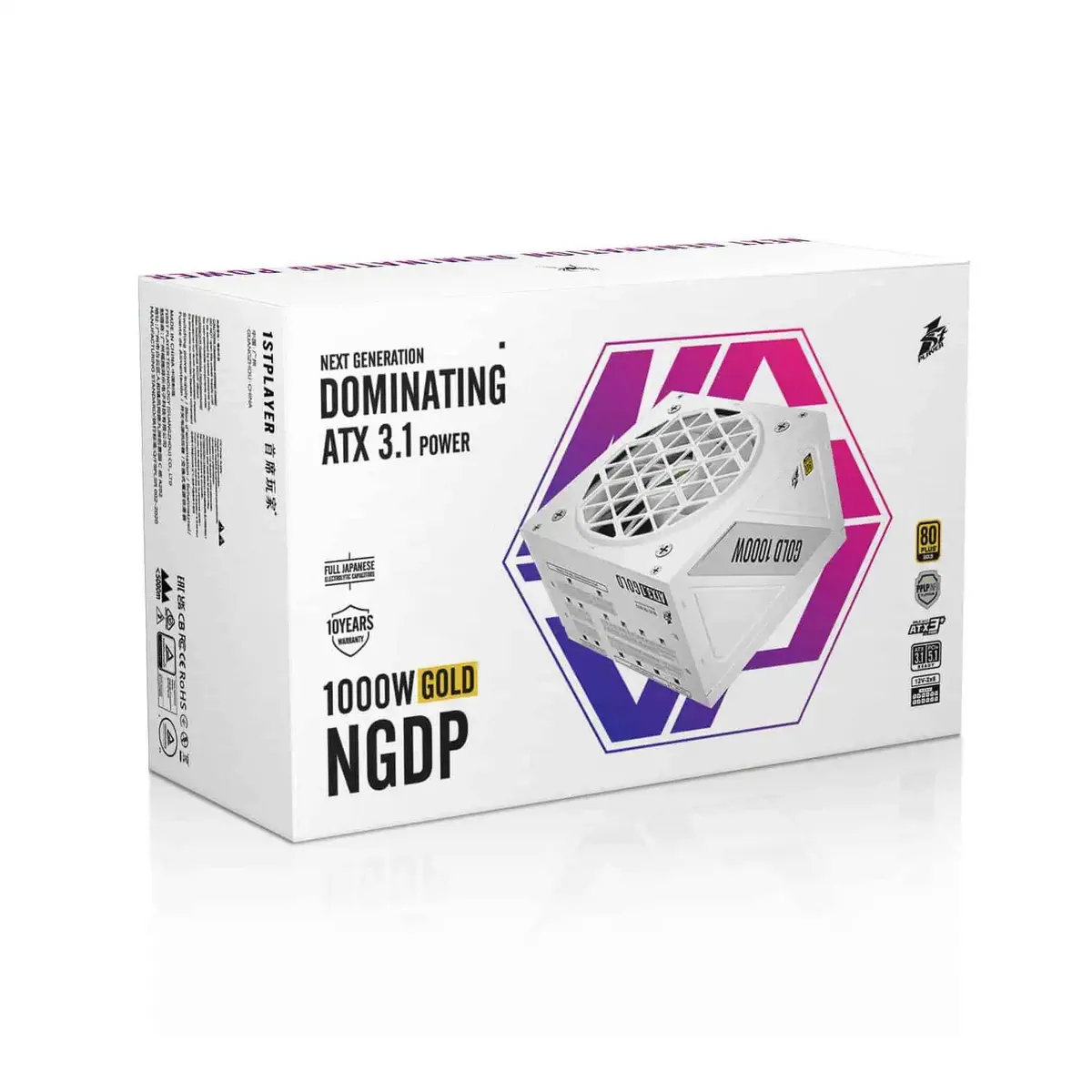 Блок живлення 1stPlayer HA-1000BA4 1000W White (NGDP-GLD-1000-WH-EU) - мініатюра 3