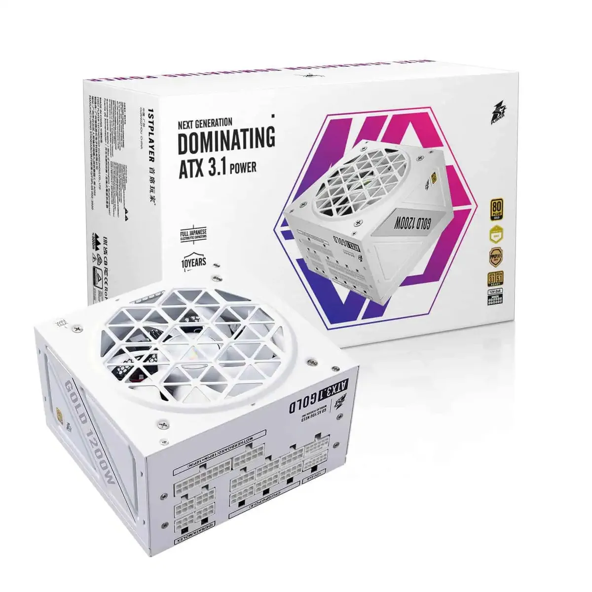 Блок живлення 1stPlayer HA-1200BA4 1200W White (NGDP-GLD-1200-WH-EU) - мініатюра 4