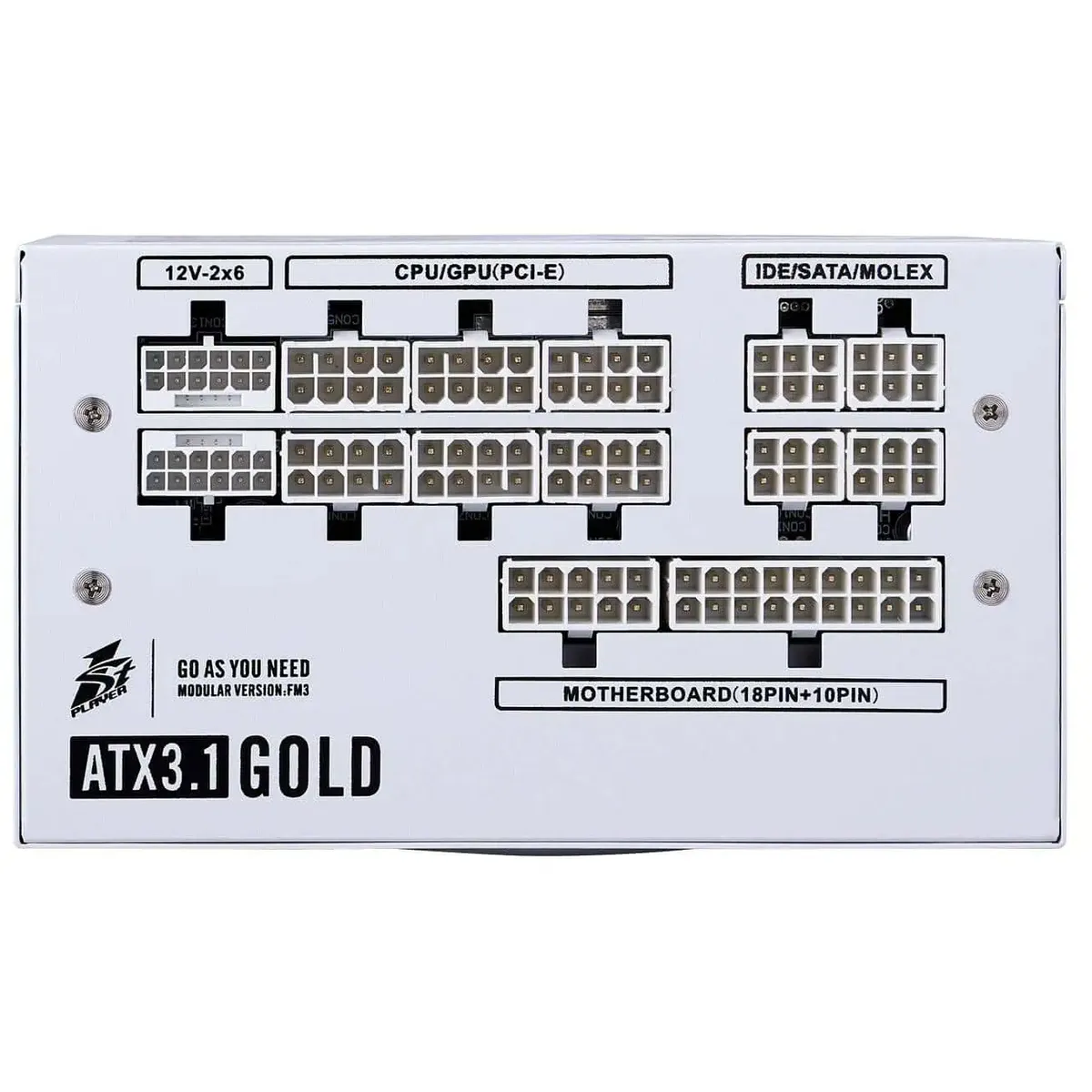 Блок живлення 1stPlayer HA-1200BA4 1200W White (NGDP-GLD-1200-WH-EU) - мініатюра 9