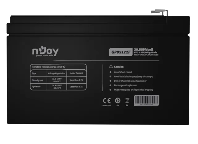 Акумуляторна батарея Njoy GP09122F 12V 9AH (BTVACIUOCTA2FCN01B) AGM - мініатюра 3