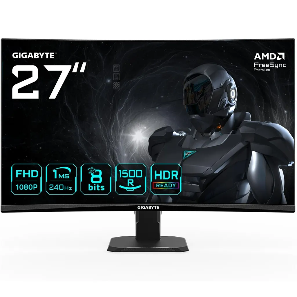 Монітор Gigabyte 27" GS27FC2 EU VA Black Curved 240Hz - зображення 1