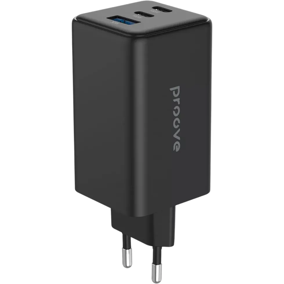 Мережевий зарядний пристрій Proove Pocket GaN Max (2xUSB-C, 1хUSB) 100W Black (WCPG10012201) - зображення 1