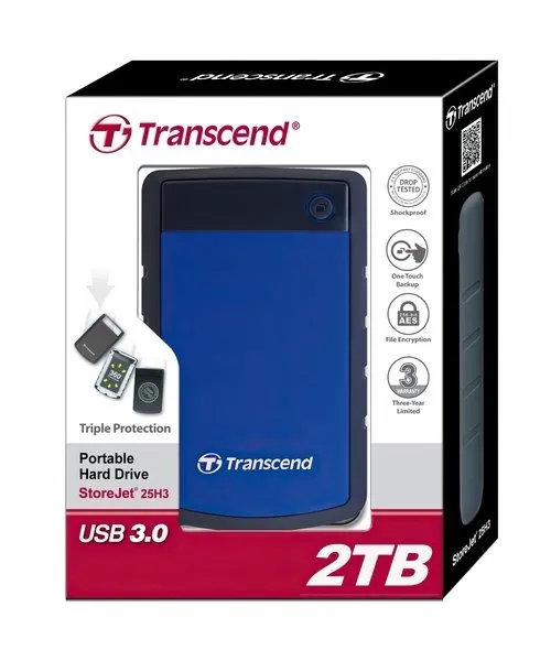 Зовнішній жорсткий диск 2.5" USB 2.0TB Transcend StoreJet (TS2TSJ25H3B) - мініатюра 3