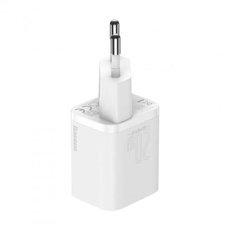 Мережевий зарядний пристрій Baseus Super Si Quick Charger (1USBx3A) White (TZCCSUP-B02) + кабель Lightning - мініатюра 5