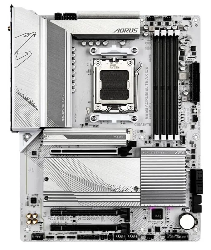 Материнська плата Gigabyte B650 Aorus Elite AX Ice Socket AM5 - зображення 1