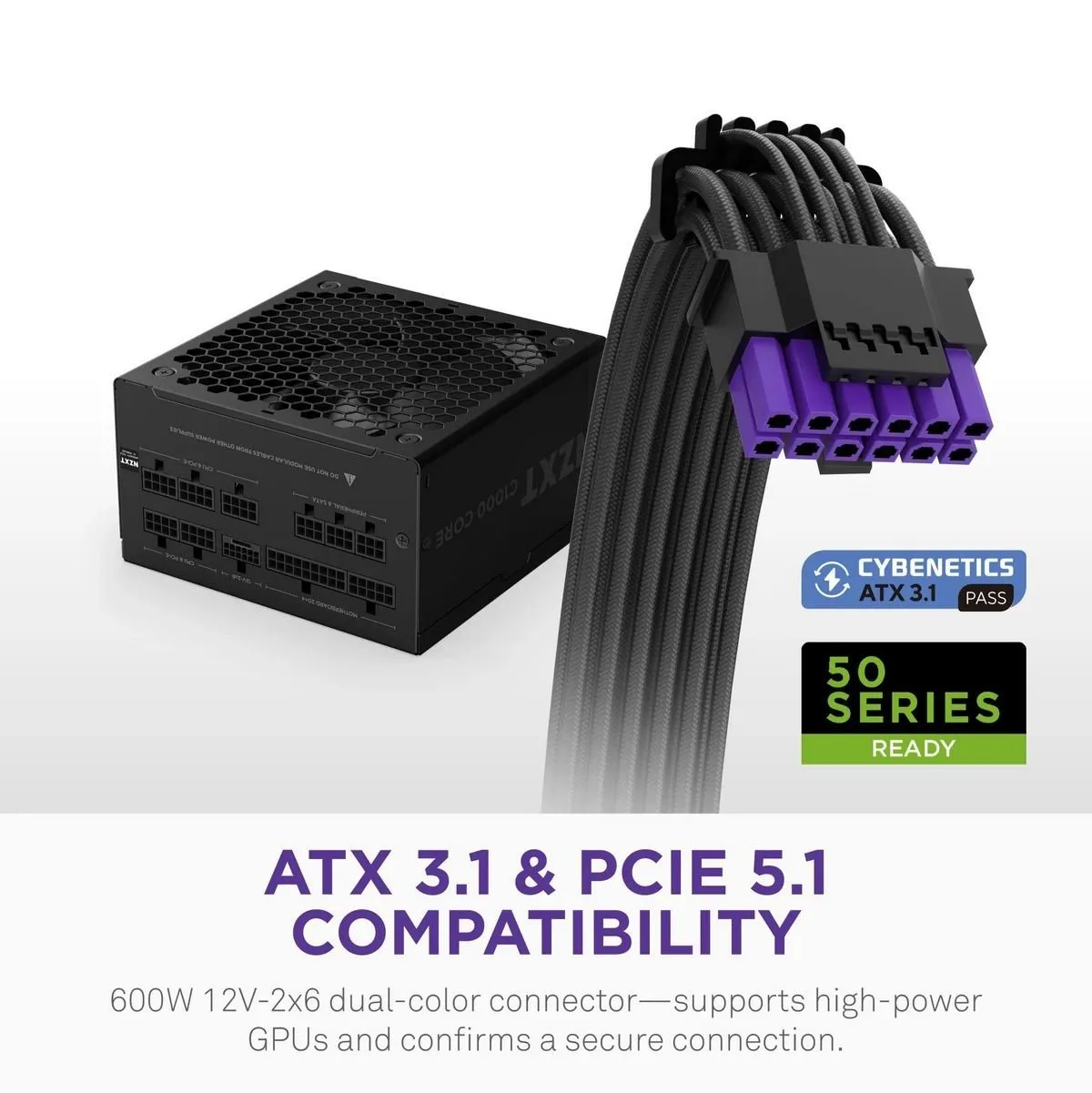 Блок живлення NZXT C1000W ATX 3.1 (PA-0G3BB-EU) 1000W, 80+ Gold - мініатюра 3