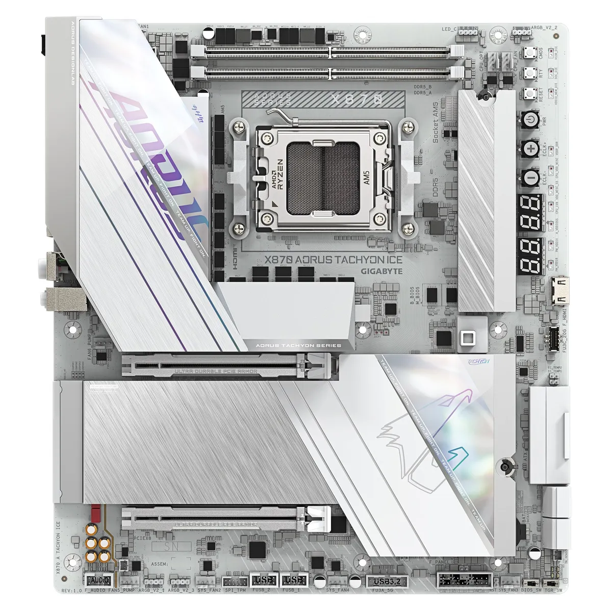 Материнська плата Gigabyte X870 Aorus Tachyon Ice Socket AM5 - мініатюра 2