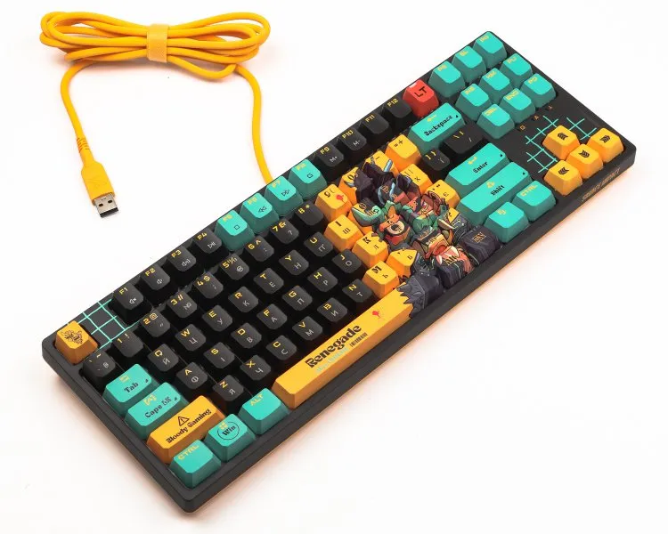 Клавіатура Bloody AT87 RGB Renegade Black/Yellow - мініатюра 2