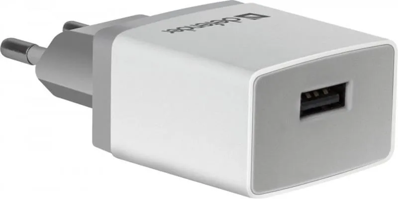 Мережевий зарядний пристрій Defender UPA-21 (1xUSB 2.1A) White (83571) - зображення 1