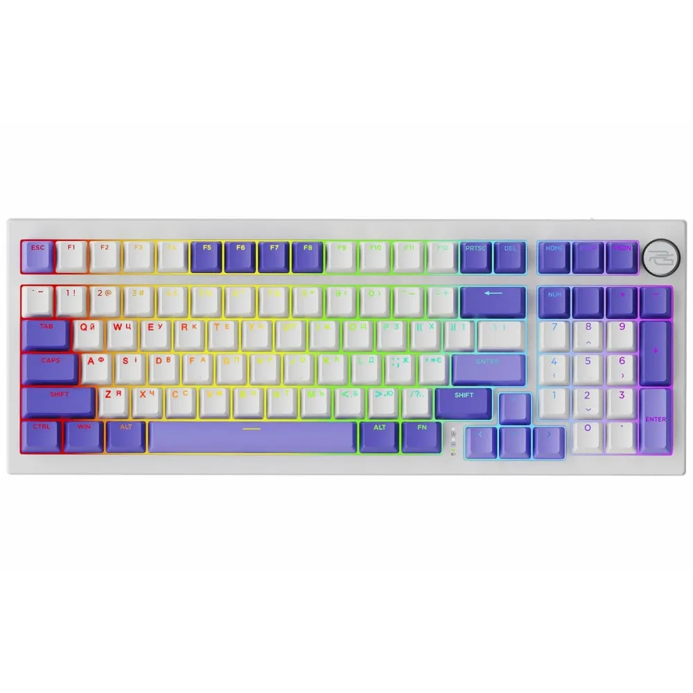 Бездротова клавіатура Proove Gaming Slicker Special Edition (Ukraine Layout) (white/purple) - зображення 1