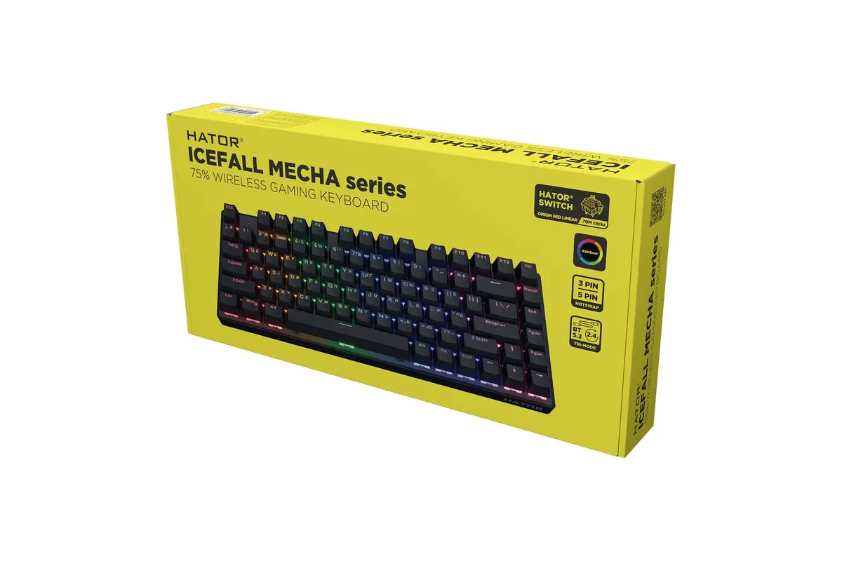 Клавіатура Hator Icefall Mecha 75 Wireless Rainbow Black (HTK275UA) - мініатюра 7