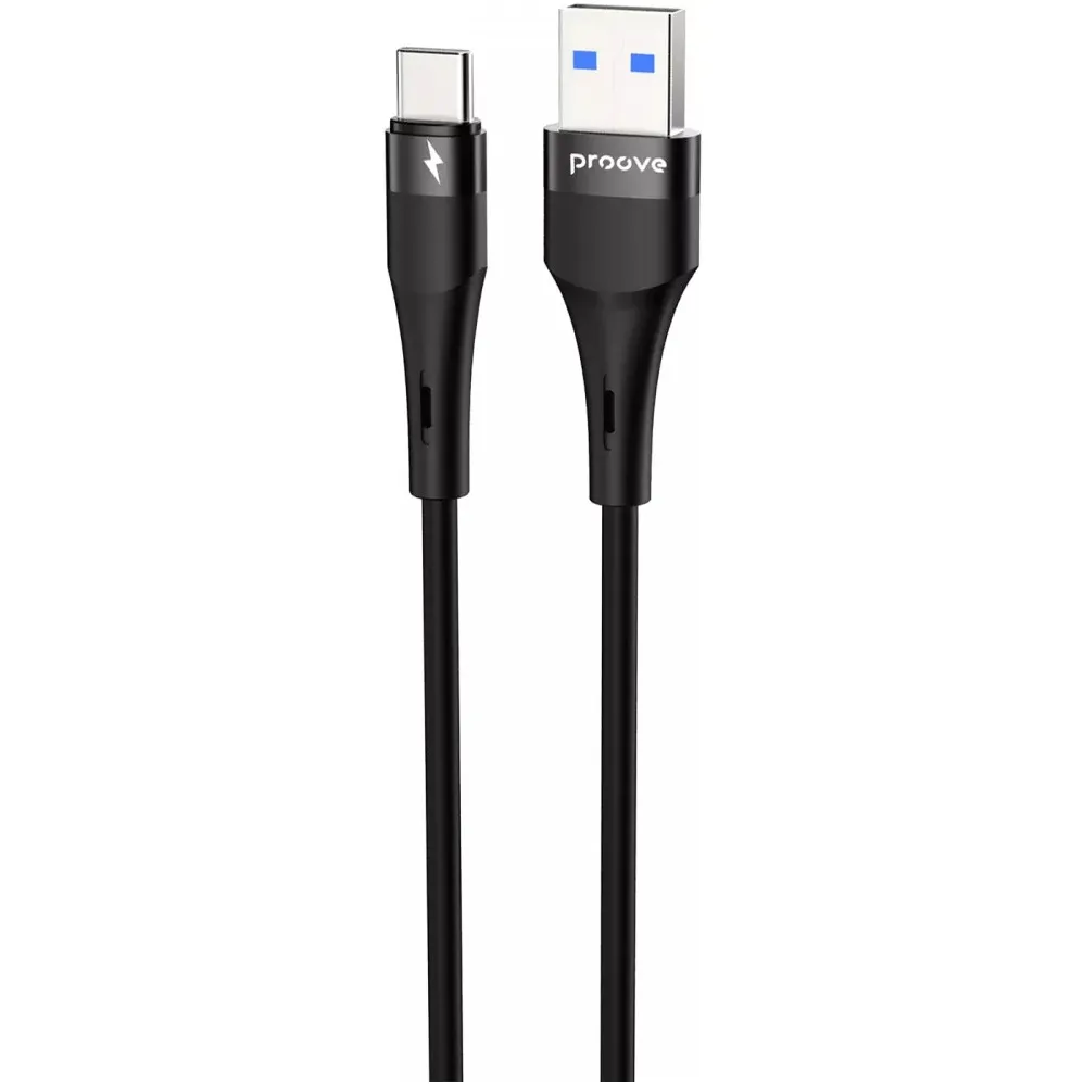 Кабель Proove Light Silicone Plus USB-A to USB Type-C 60W 1 м, Black (CCLS15001201) - зображення 1