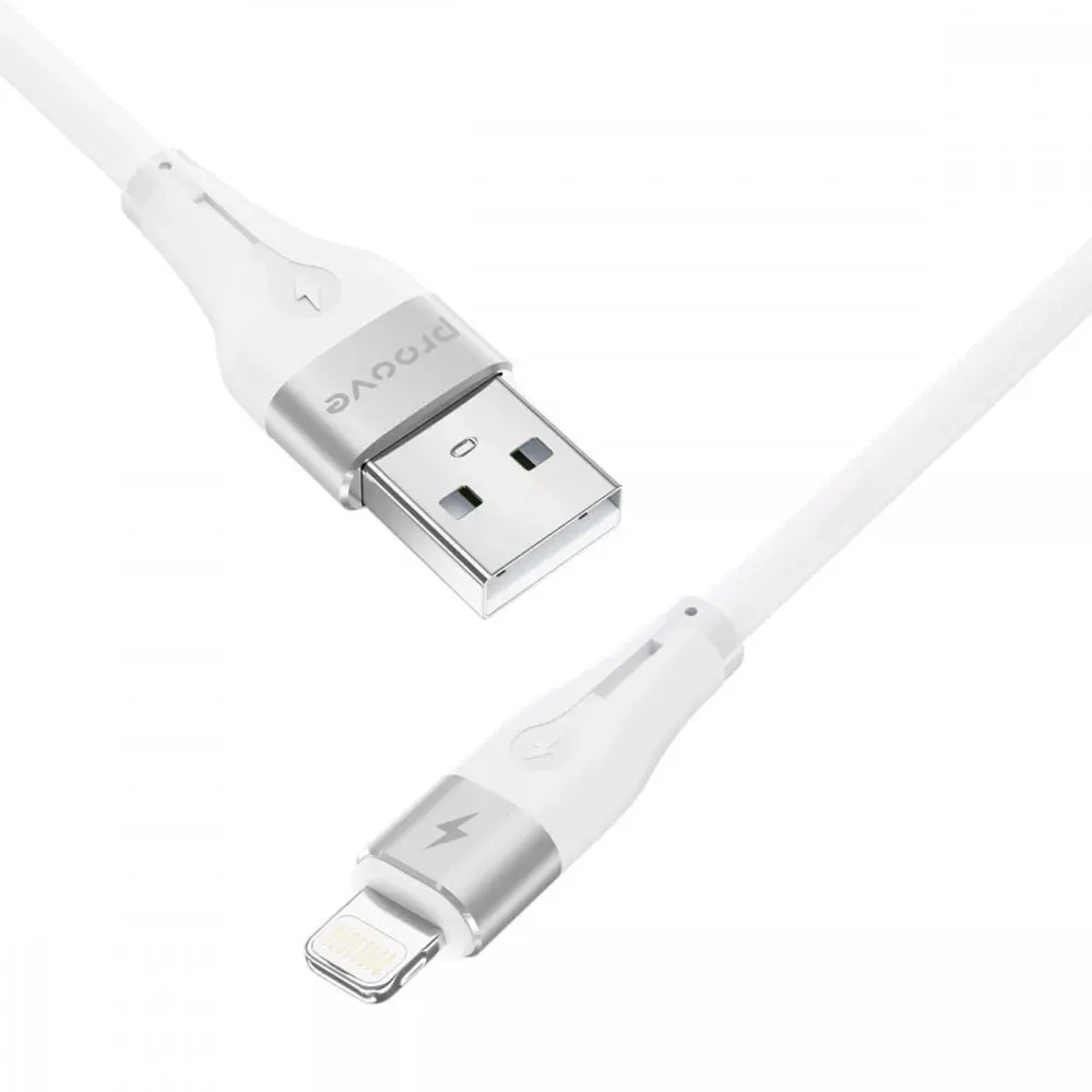 Кабель Proove Soft Silicone USB Type-A - Lightning (M/M), 2 м, White (CCSO20001122) - мініатюра 3