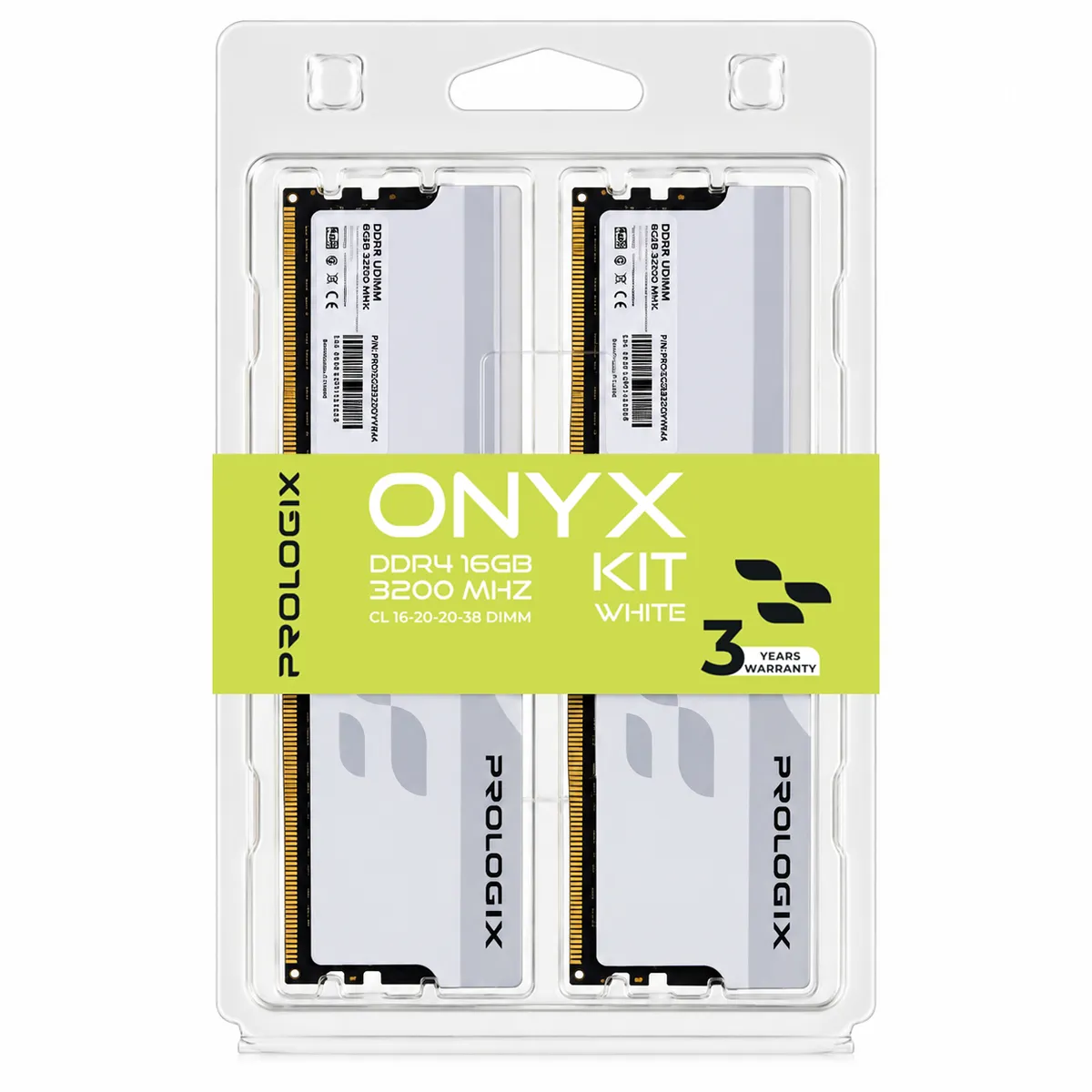 Модуль пам`ятi DDR4 2x8GB/3200 Prologix Onyx White (PRO16GB3200YW4K) - мініатюра 4