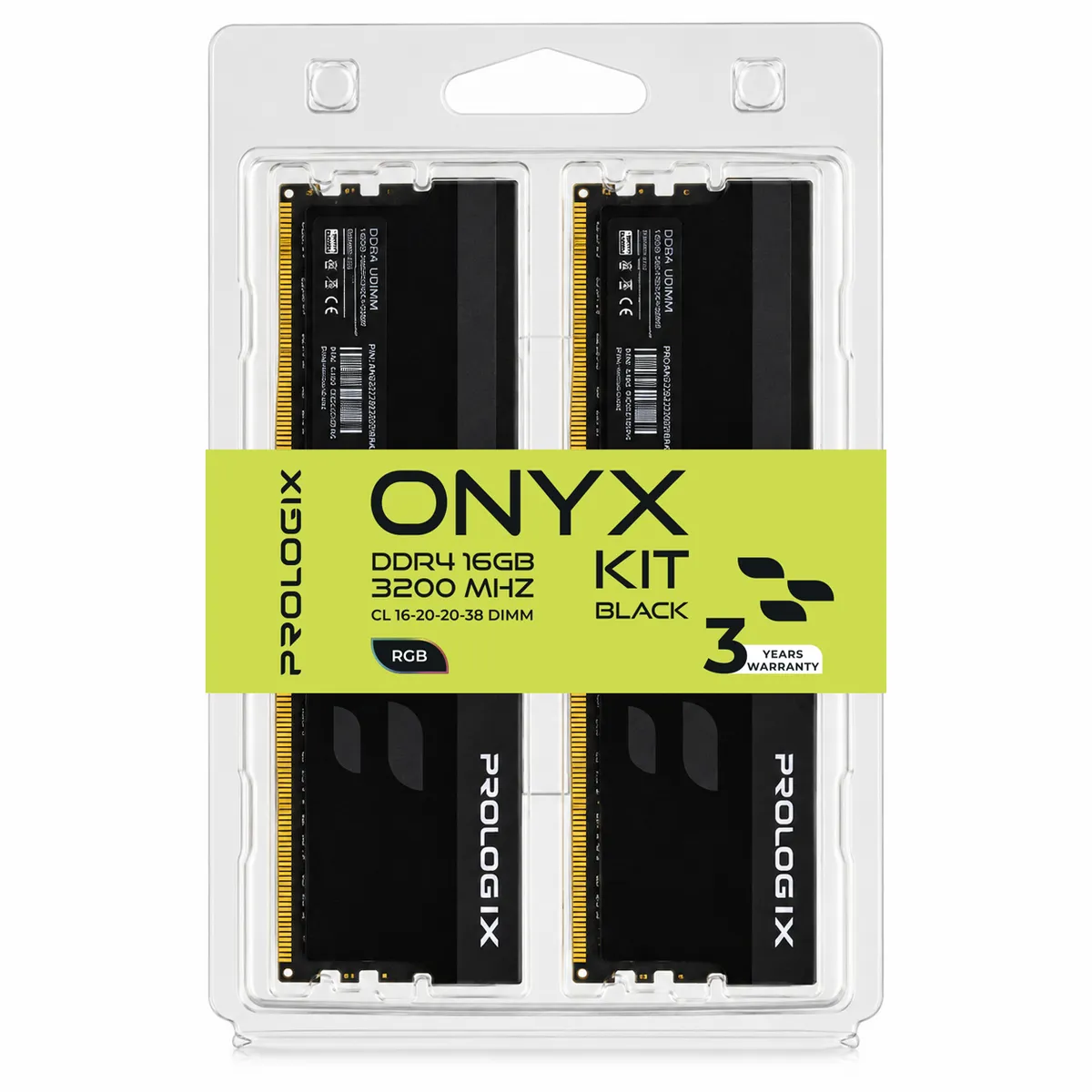 Модуль пам`ятi DDR4 2x8GB/3200 Prologix Onyx Black RGB (PRO16GB3200YBR4K) - мініатюра 4