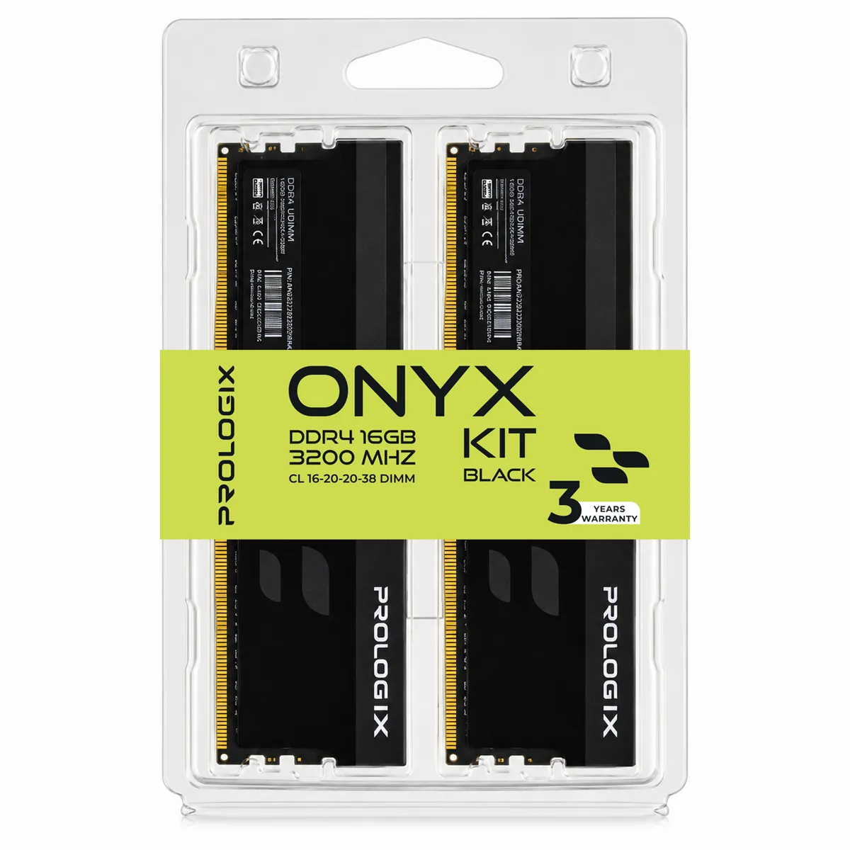 Модуль пам`ятi DDR4 2x8GB/3200 Prologix Onyx Black (PRO16GB3200YB4K) - мініатюра 4