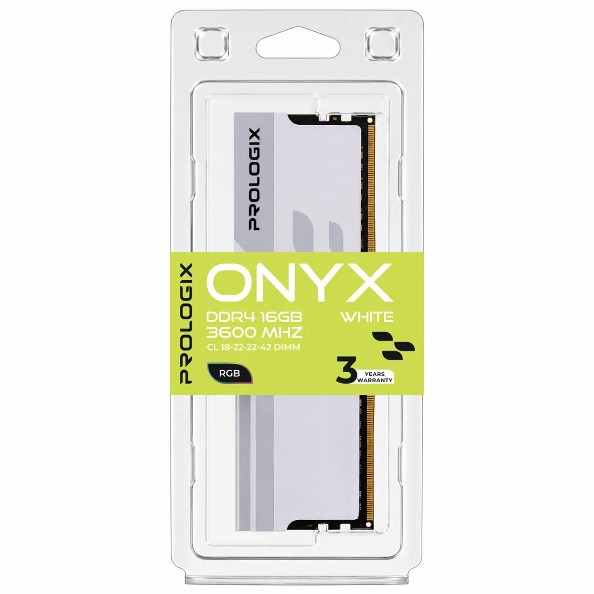 Модуль пам`ятi DDR4 16GB/3600 Prologix Onyx White RGB (PRO16GB3600YWR4) - мініатюра 4