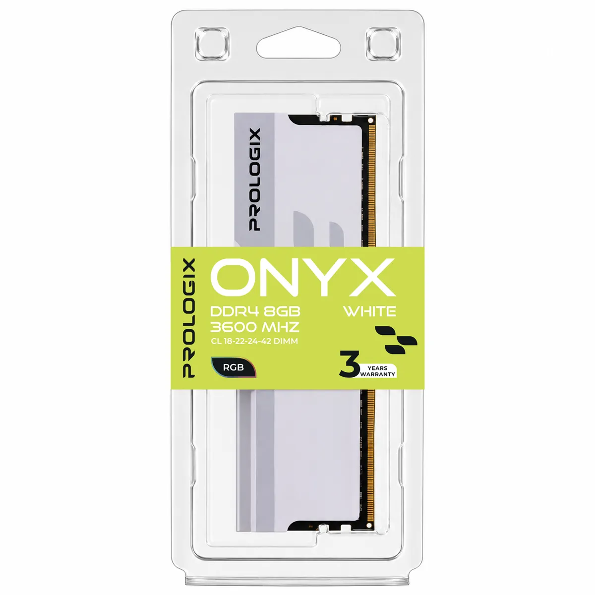 Модуль пам`ятi DDR4 8GB/3600 Prologix Onyx White RGB (PRO8GB3600YWR4) - мініатюра 4