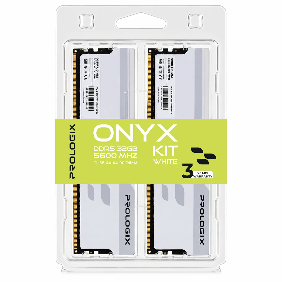 Модуль пам`ятi DDR5 2x16GB/5600 Prologix Onyx White (PRO32GB5600YW5K) - мініатюра 4