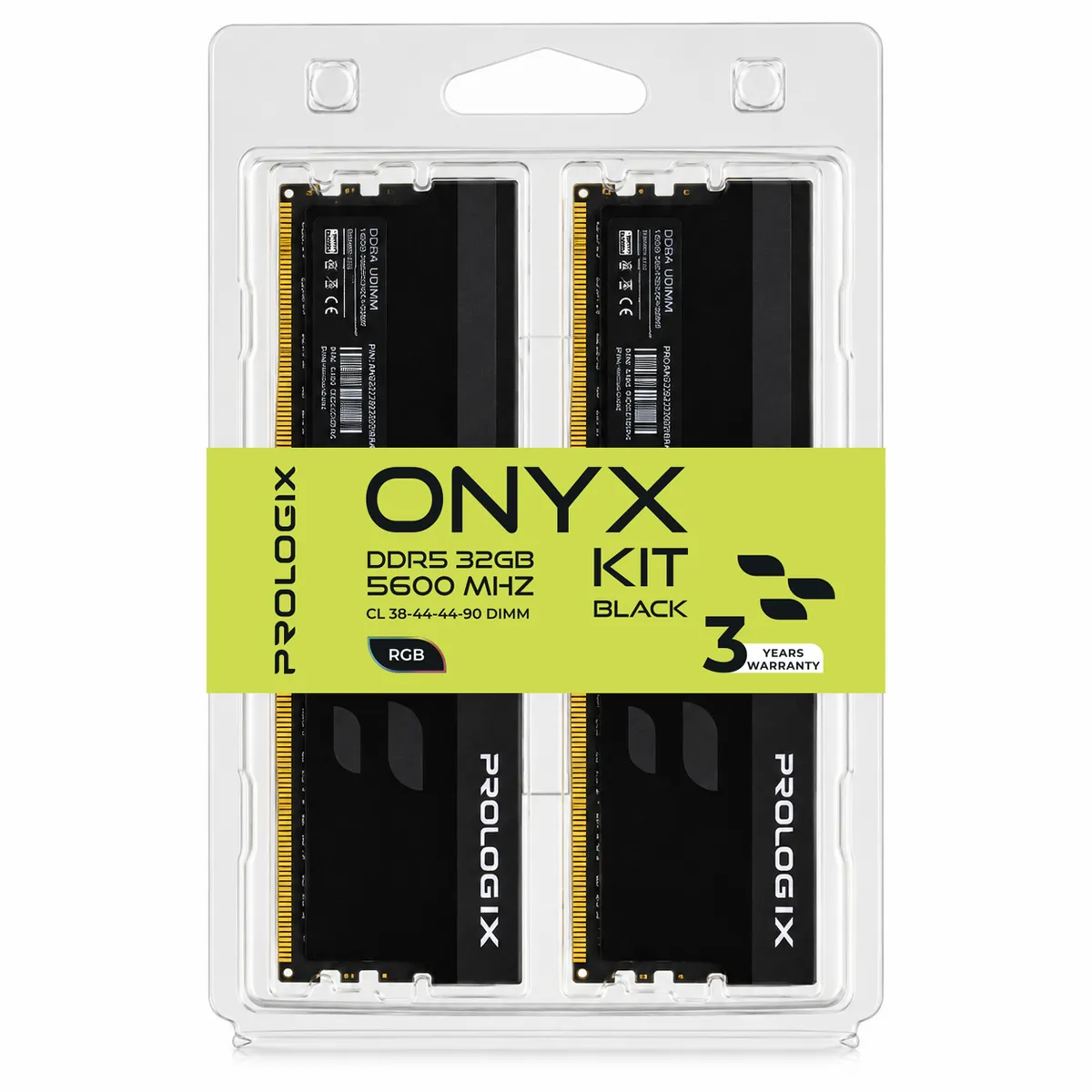 Модуль пам`ятi DDR5 2x16GB/5600 Prologix Onyx Black RGB (PRO32GB5600YBR5K) - мініатюра 4