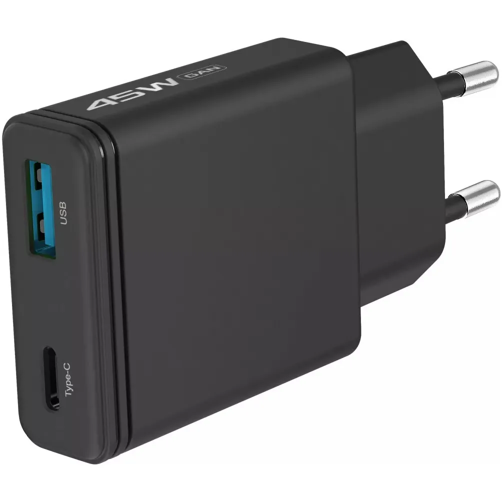 Мережевий зарядний пристрій Proove Slender (1USB-C, 1USB) 45W Black (WCSL45110001) - мініатюра 6