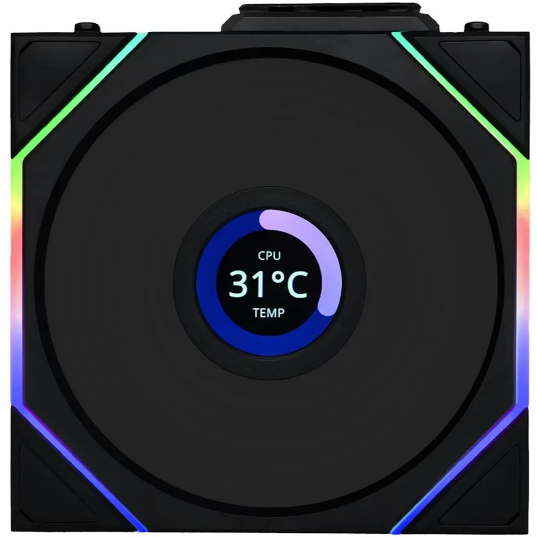 Вентилятор Lian Li UNI FAN TL Wireless LCD 120 3-Pack A-RGB Black (G99.12TLLCD1W3B.00) - мініатюра 3