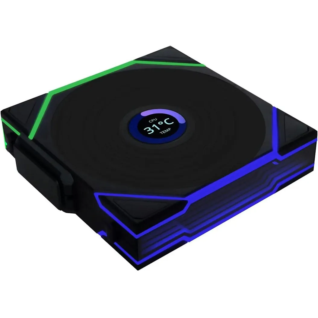 Вентилятор Lian Li UNI FAN TL Wireless LCD 120 3-Pack A-RGB Black (G99.12TLLCD1W3B.00) - мініатюра 5