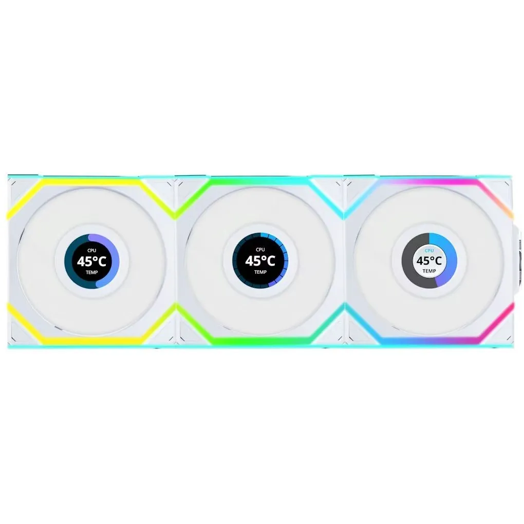 Вентилятор Lian Li Uni Fan SL Wireless LCD 120-3 A-RGB White (G99.12SLLCD1W3W.00) - зображення 1