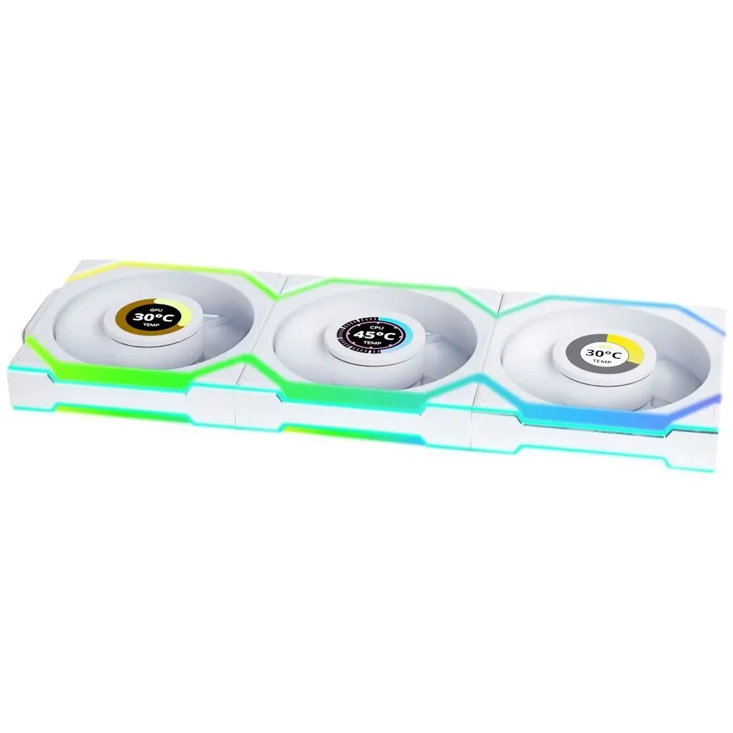 Вентилятор Lian Li Uni Fan SL Wireless LCD 120-3 A-RGB White (G99.12SLLCD1W3W.00) - мініатюра 2
