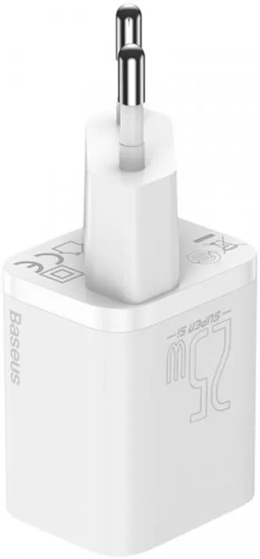 Мережевий зарядний пристрій Baseus Super Si Quick Charger 1C (1USB-C) 25W White (CCSP020102) - зображення 1