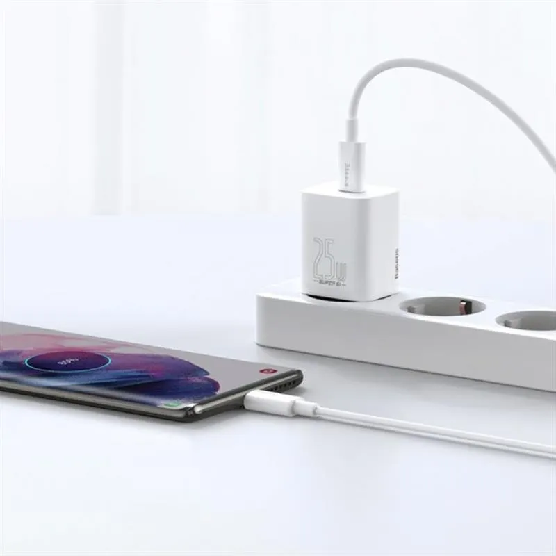 Мережевий зарядний пристрій Baseus Super Si Quick Charger 1C (1USB-C) 25W White (CCSP020102) - мініатюра 5
