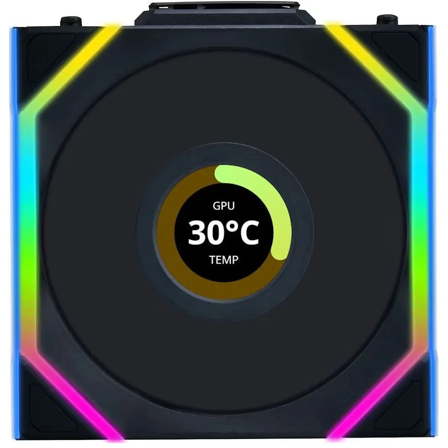 Вентилятор Lian Li Uni Fan SL Wireless LCD 120 A-RGB Black (G99.12SLLCD1W1B.00) - зображення 1