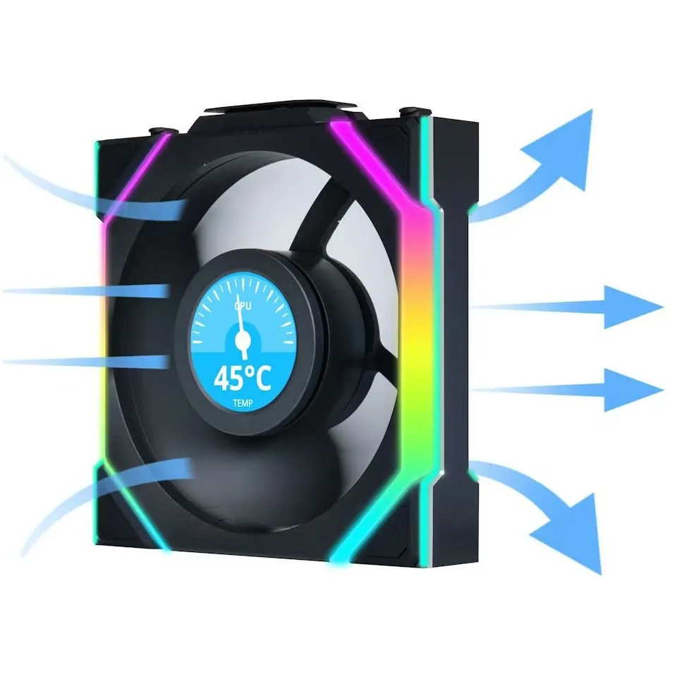 Вентилятор Lian Li Uni Fan SL Wireless LCD 120 A-RGB Black (G99.12SLLCD1W1B.00) - мініатюра 6