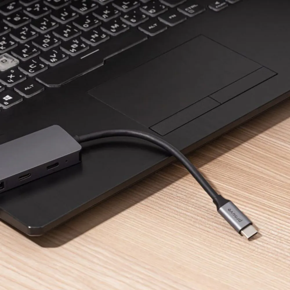 Type-C-Хаб Proove Iron Link 7 in 1 (2*Type-C + 2*USB3.0 + HDMI + SD/TF) (silver) - мініатюра 5