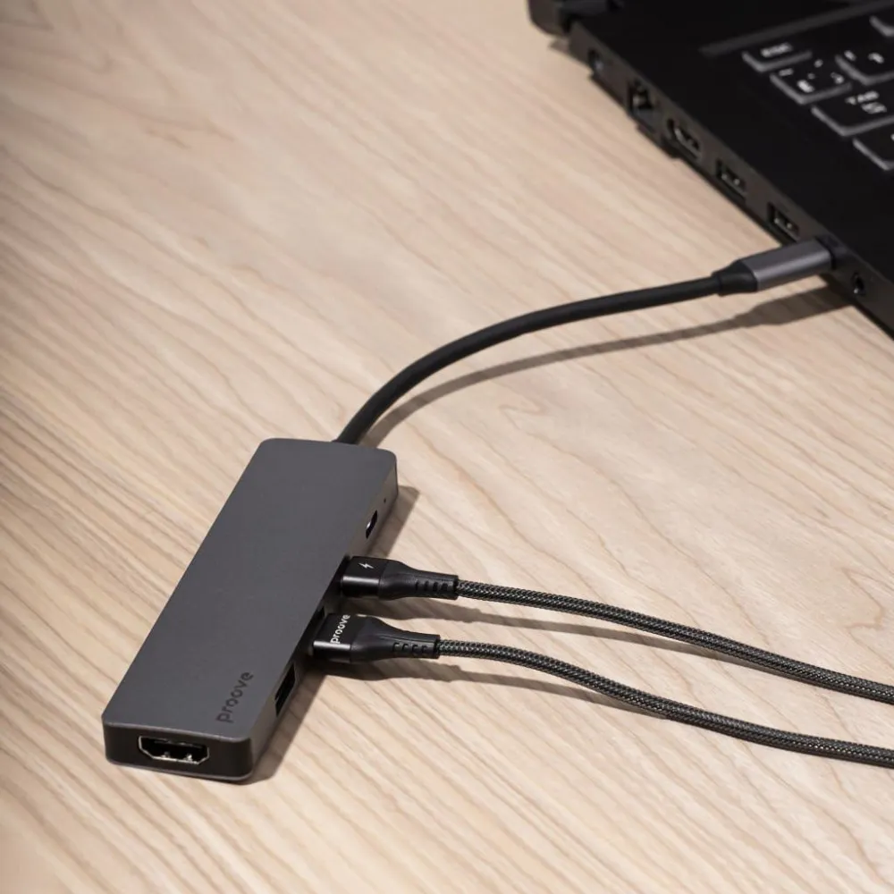 Type-C-Хаб Proove Iron Link 7 in 1 (2*Type-C + 2*USB3.0 + HDMI + SD/TF) (silver) - мініатюра 7