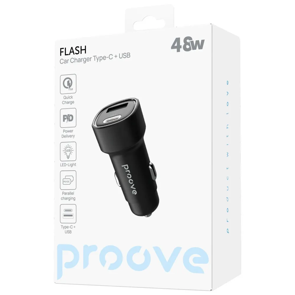 АЗП Proove Flash 48W (Type-C + USB) (black) - мініатюра 2