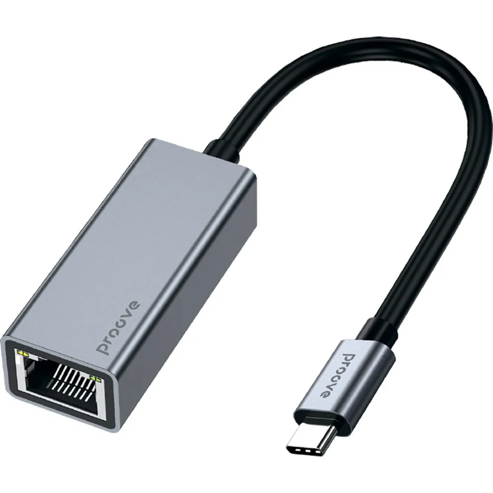 Перехідник OTG Proove Extension RJ 45 to Type-C (silver)