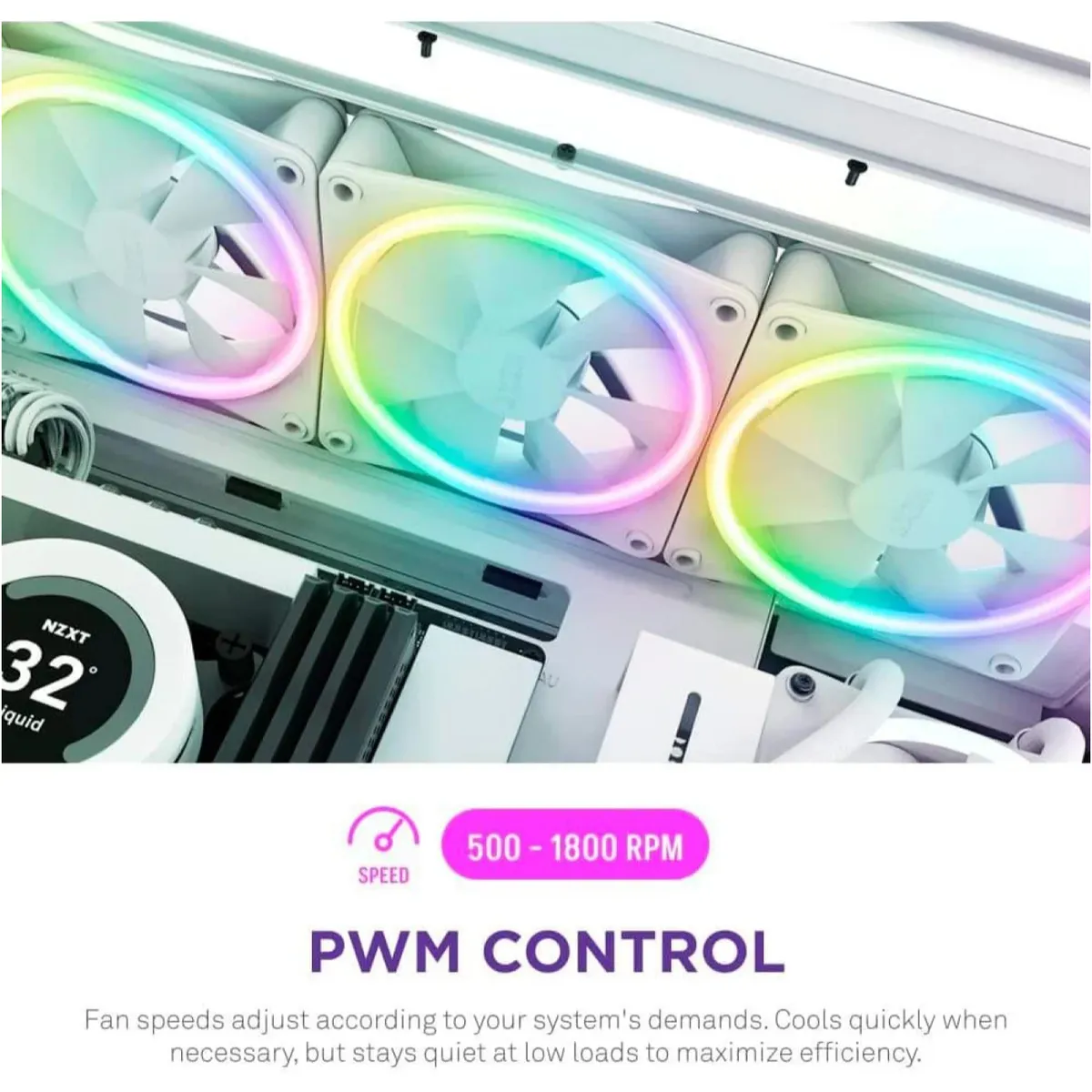 Вентилятор NZXT F140 RGB Duo White (RF-D14SF-W1) - мініатюра 11